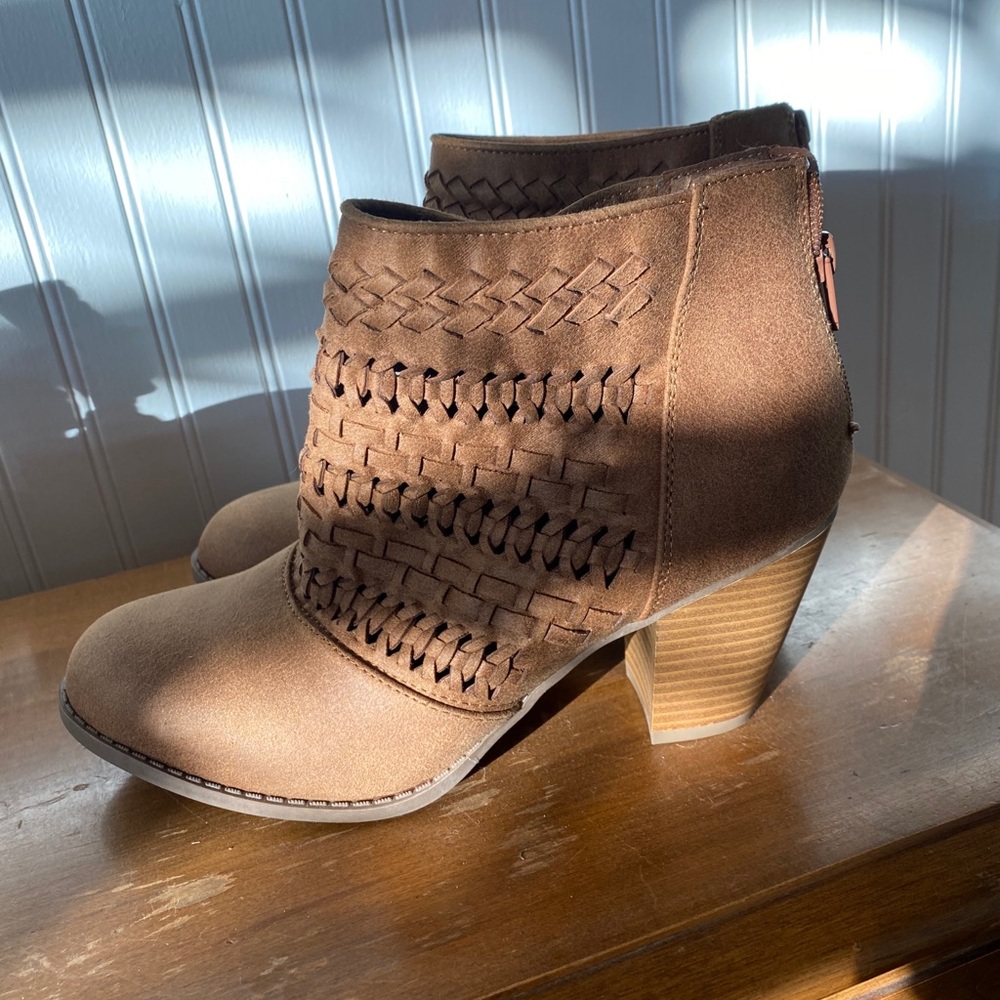 Maurices boots- Nola braided ankle boot